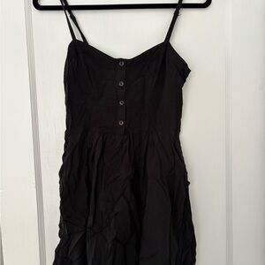 Express Black Button-Front Mini Dress